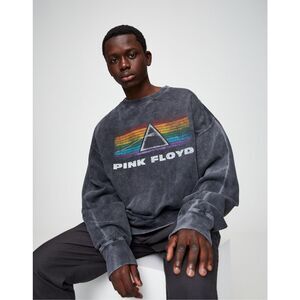 Abercrombie & Fitch Mens Gray Soft Fleece Oversized Pink Floyd Sweatshirt Small